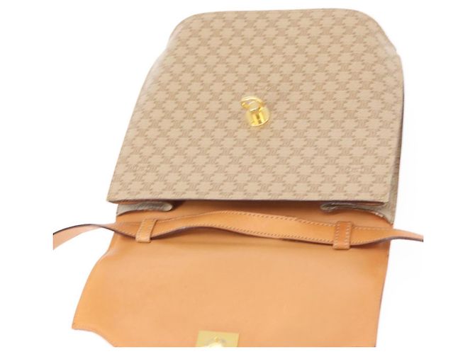 Céline Borsa a Spalla in Tela Macadam CELINE PVC Beige Oro Auth 156440 D'oro - vista 19
