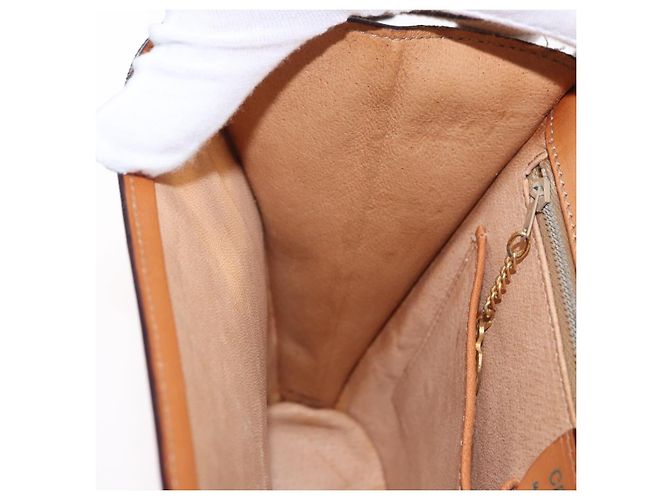 Céline Borsa a Spalla in Tela Macadam CELINE PVC Beige Oro Auth 156440 D'oro - vista 22