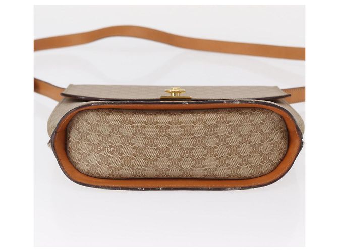 Céline Borsa a Spalla in Tela Macadam CELINE PVC Beige Oro Auth 156440 D'oro - vista 5