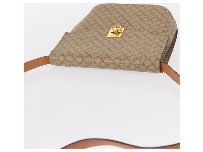 Céline Borsa a Spalla in Tela Macadam CELINE PVC Beige Oro Auth 156440 D'oro - vista 6