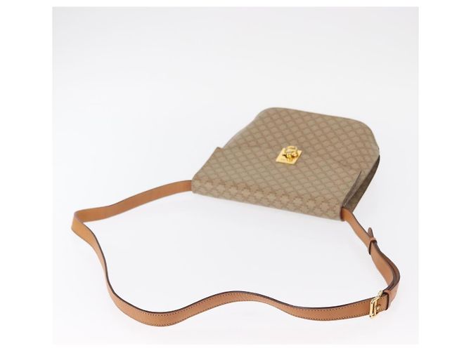 Céline Borsa a Spalla in Tela Macadam CELINE PVC Beige Oro Auth 156440 D'oro - vista 7