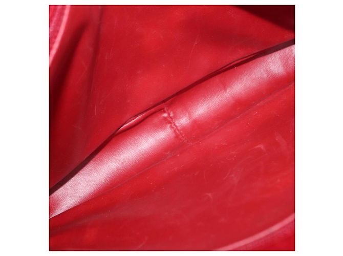 CHANEL Borsa a Spalla Matelassé in Pelle di Agnello Rossa Oro CC Auth BA9195 Rosso D'oro - vista 10