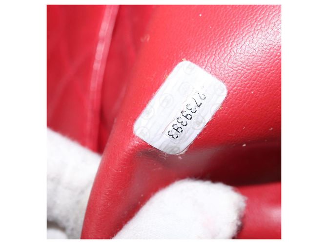 CHANEL Borsa a Spalla Matelassé in Pelle di Agnello Rossa Oro CC Auth BA9195 Rosso D'oro - vista 11