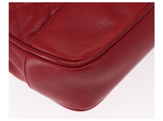 CHANEL Borsa a Spalla Matelassé in Pelle di Agnello Rossa Oro CC Auth BA9195 Rosso D'oro - vista 16