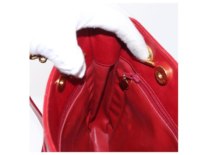 CHANEL Borsa a Spalla Matelassé in Pelle di Agnello Rossa Oro CC Auth BA9195 Rosso D'oro - vista 20