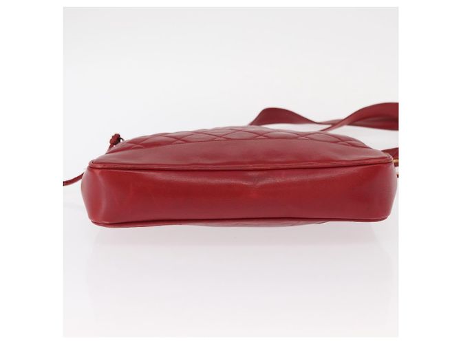 CHANEL Borsa a Spalla Matelassé in Pelle di Agnello Rossa Oro CC Auth BA9195 Rosso D'oro - vista 5