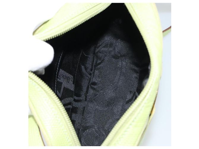 Borsa a Spalla Vala in Pelle Embossata Verde Oro Auth BA8918 di Salvatore Ferragamo D'oro - vista 11