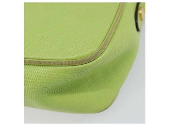 Borsa a Spalla Vala in Pelle Embossata Verde Oro Auth BA8918 di Salvatore Ferragamo D'oro - vista 15