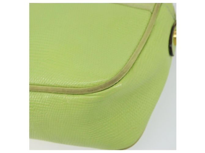 Borsa a Spalla Vala in Pelle Embossata Verde Oro Auth BA8918 di Salvatore Ferragamo D'oro - vista 9