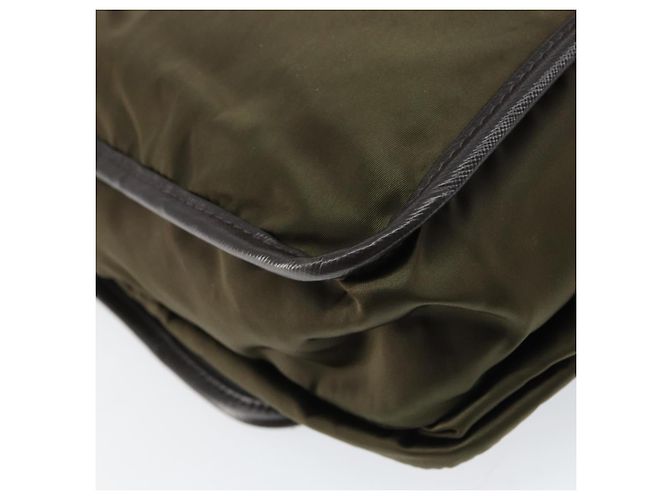 PRADA Schultertasche Nylon Khaki Silber Authentisch ka810 - Ansicht 17