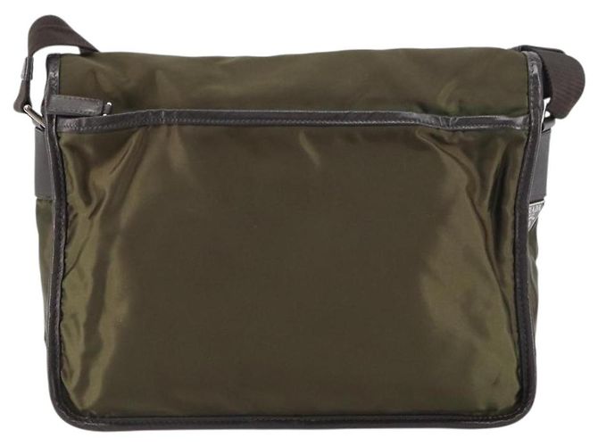 PRADA Schultertasche Nylon Khaki Silber Authentisch ka810 - Ansicht 2