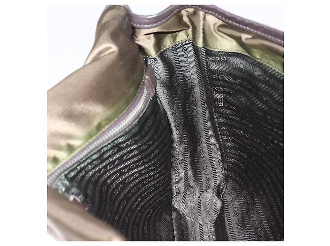 PRADA Schultertasche Nylon Khaki Silber Authentisch ka810 - Ansicht 20