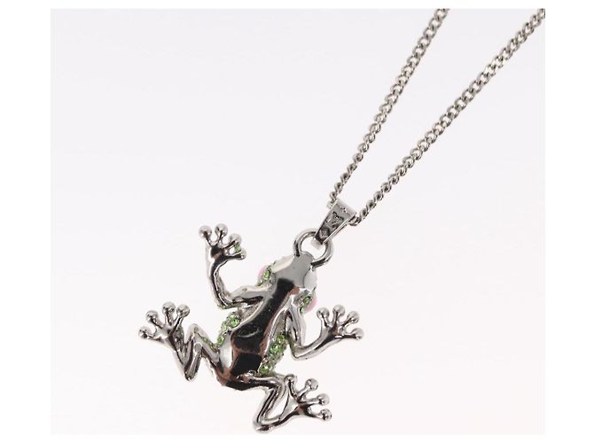 Louis Vuitton COLLANA LV Crazy Animals in metallo verde MP3390 Auth 158659M - vista 14