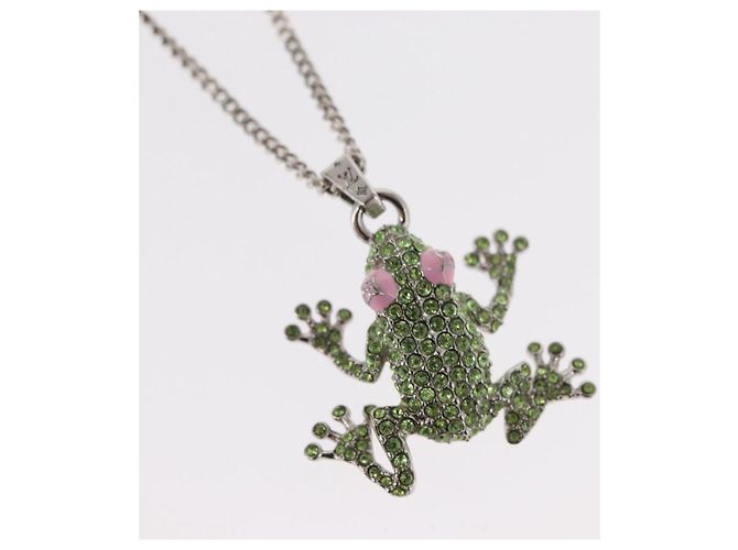 Louis Vuitton COLLANA LV Crazy Animals in metallo verde MP3390 Auth 158659M - vista 3