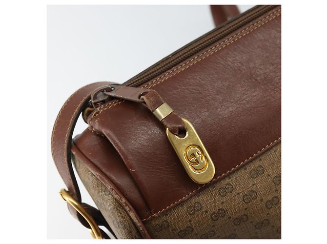 Gucci Borsa a Spalla Micro GG Supreme PVC Beige Oro 001 115 4001 Auth ep12296 D'oro - vista 10