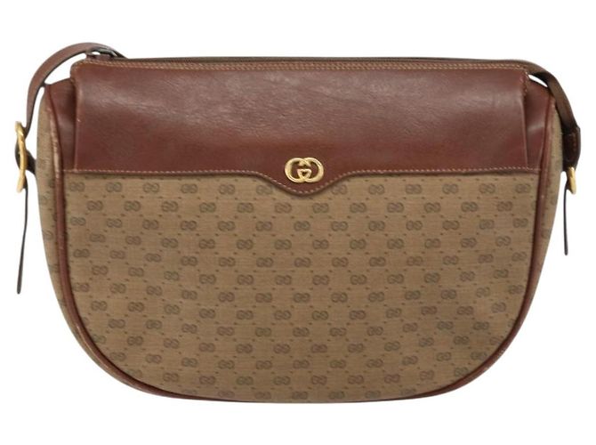 Gucci Borsa a Spalla Micro GG Supreme PVC Beige Oro 001 115 4001 Auth ep12296 D'oro - vista 13