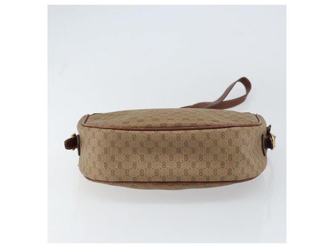 Gucci Borsa a Spalla Micro GG Supreme PVC Beige Oro 001 115 4001 Auth ep12296 D'oro - vista 5