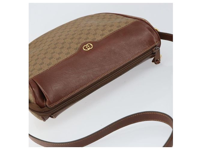 Gucci Borsa a Spalla Micro GG Supreme PVC Beige Oro 001 115 4001 Auth ep12296 D'oro - vista 6