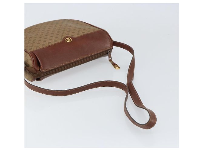 Gucci Borsa a Spalla Micro GG Supreme PVC Beige Oro 001 115 4001 Auth ep12296 D'oro - vista 7
