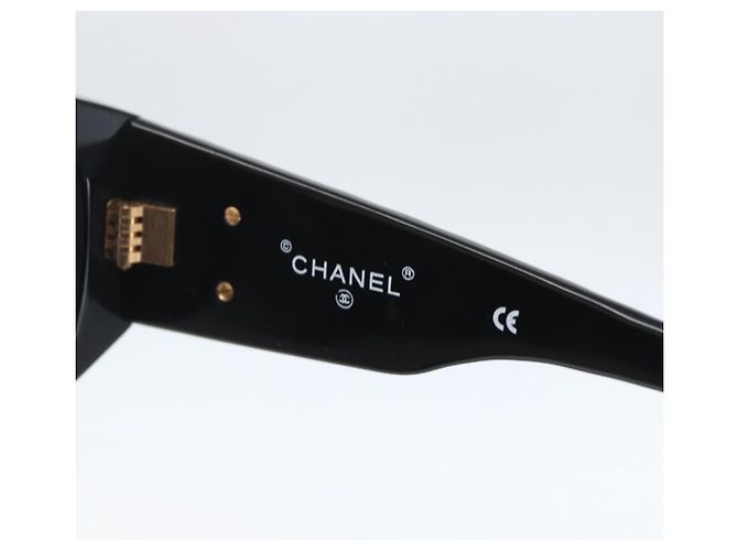 Gafas de sol CHANEL de plástico Negro CC Auth 156144 - vista 9