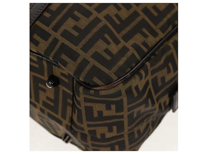 Borsa Boston in tela Zucca FENDI nera e marrone Auth ep12318 Nero - vista 15
