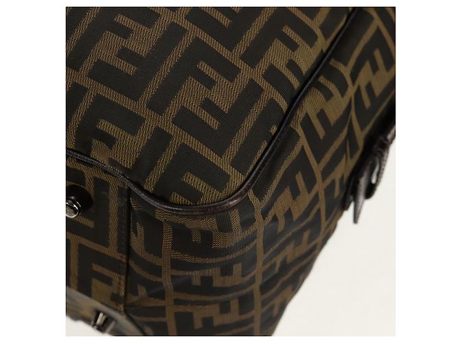 Borsa Boston in tela Zucca FENDI nera e marrone Auth ep12318 Nero - vista 17