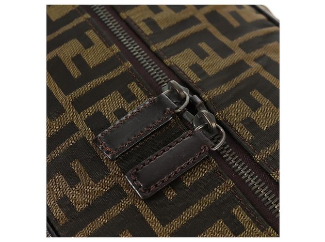 Borsa Boston in tela Zucca FENDI nera e marrone Auth ep12318 Nero - vista 19