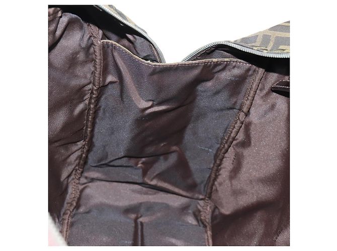Borsa Boston in tela Zucca FENDI nera e marrone Auth ep12318 Nero - vista 22