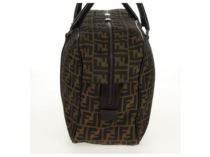 Borsa Boston in tela Zucca FENDI nera e marrone Auth ep12318 Nero - vista 3