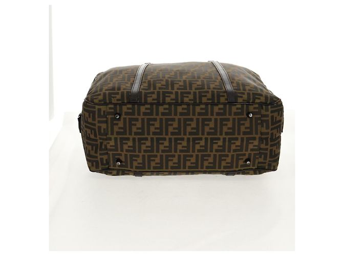 Borsa Boston in tela Zucca FENDI nera e marrone Auth ep12318 Nero - vista 5