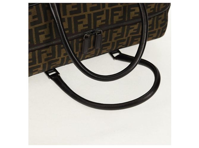 Borsa Boston in tela Zucca FENDI nera e marrone Auth ep12318 Nero - vista 7