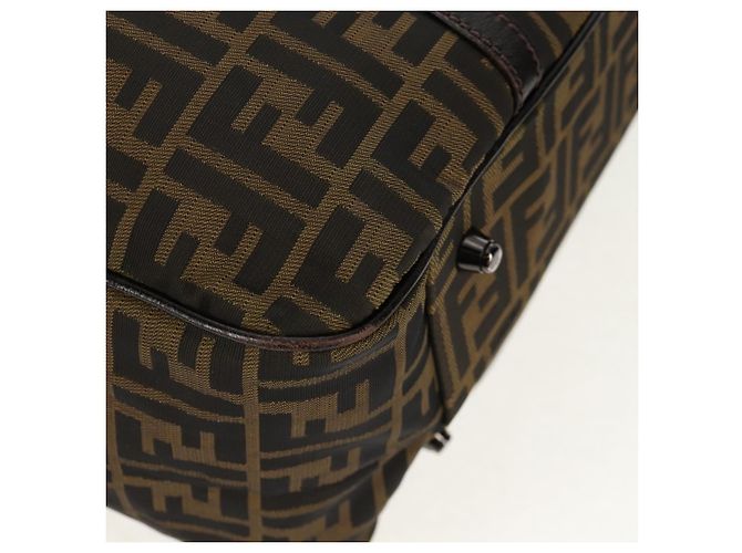 Borsa Boston in tela Zucca FENDI nera e marrone Auth ep12318 Nero - vista 8