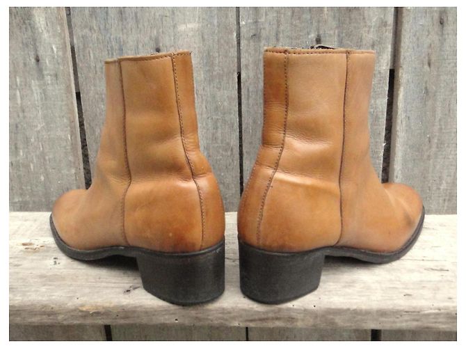 Autre Marque Botines HE Diffusion de cuero marrón claro - vista 4