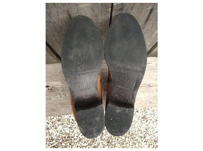 Autre Marque Botines HE Diffusion de cuero marrón claro - vista 5