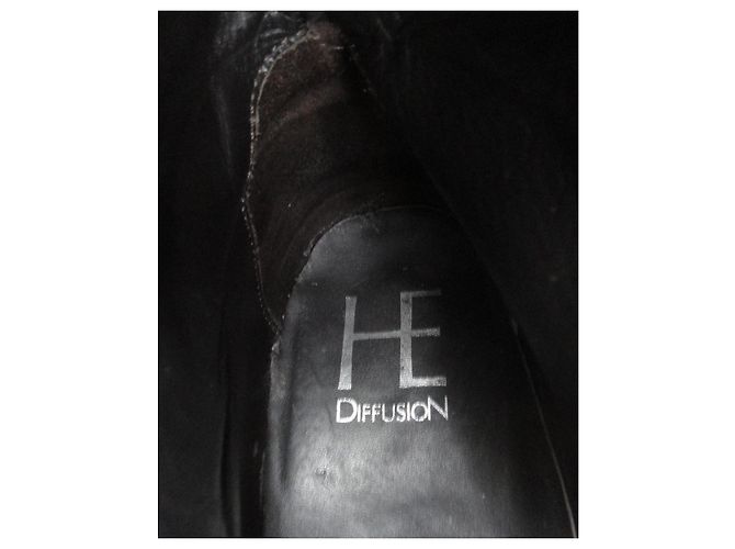 Autre Marque Botines HE Diffusion de cuero marrón claro - vista 7
