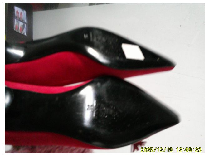 Trussardi Pumps Raspberry Suede Red Leather Pompons Size 36 - view 7