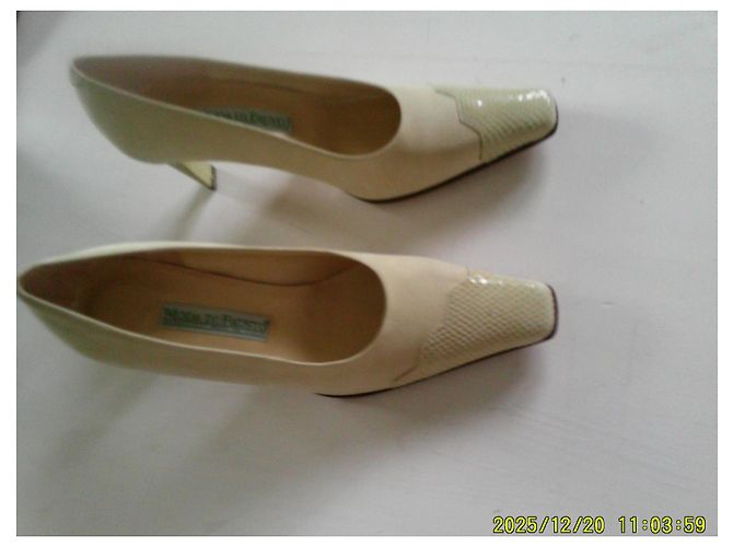 Autre Marque Moda Di Fausto High Heels Hellgrün Echsenoptik Leder 36 - Ansicht 2