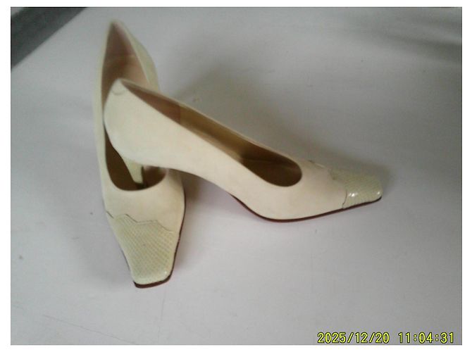 Autre Marque Moda Di Fausto High Heels Hellgrün Echsenoptik Leder 36 - Ansicht 4