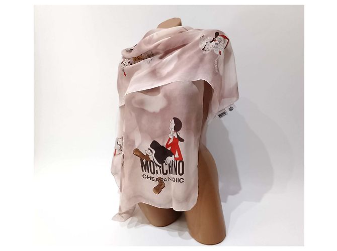 Sciarpa in seta Moschino Cheap And Chic Beige Olive Oyl - vista 2