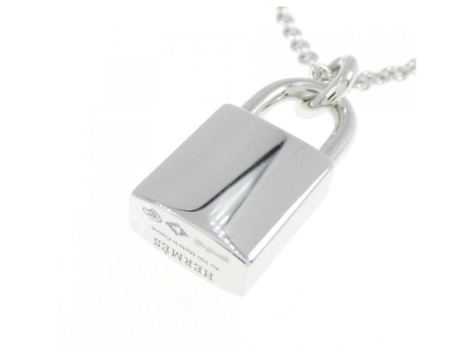 Collar de diamante en oro blanco 750 Amulette Cadena de Hermès Plata - vista 4