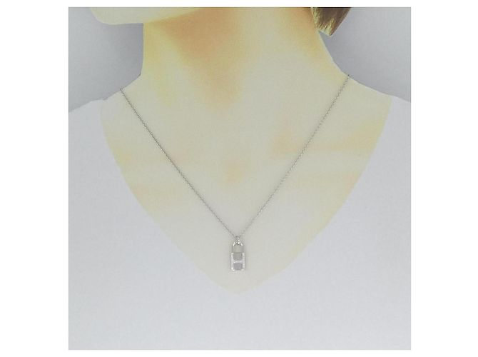 Collar de diamante en oro blanco 750 Amulette Cadena de Hermès Plata - vista 6