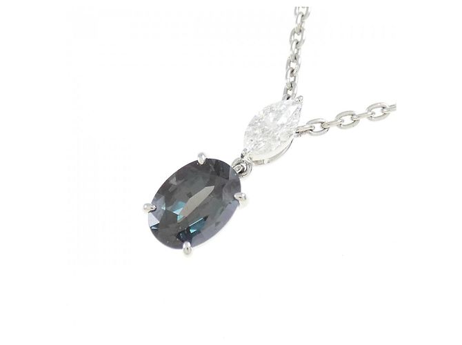 Collana Mikimoto in Au750 con Alessandrite e Diamante Argento - vista 3