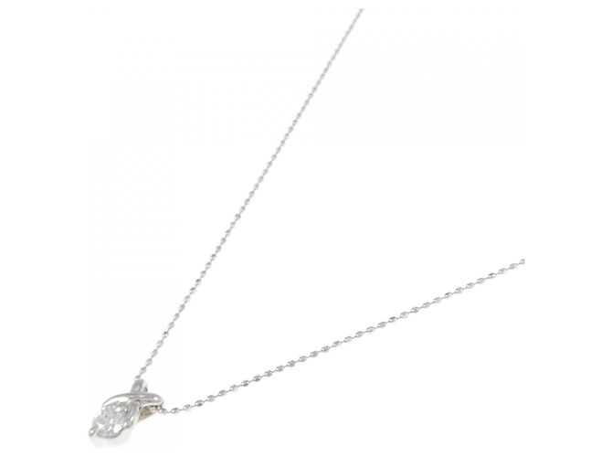 Autre Marque Platin-Diamant-Halskette Silber - Ansicht 2