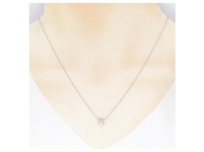 Autre Marque Platin-Diamant-Halskette Silber - Ansicht 6