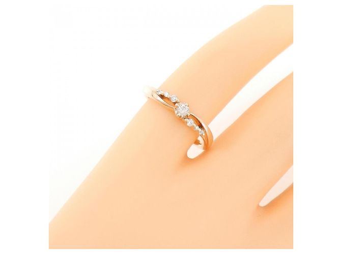 Autre Marque Anello in oro rosa 10K con diamanti 4°C - vista 5