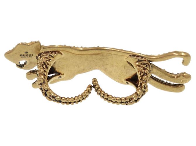 Gucci Doppel-Finger Panther Ring Silber Golden - Ansicht 2