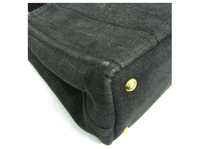 Tote Prada Canapa S Größe 1BG439 Damen Canvas Schultertasche Schwarz - Ansicht 5