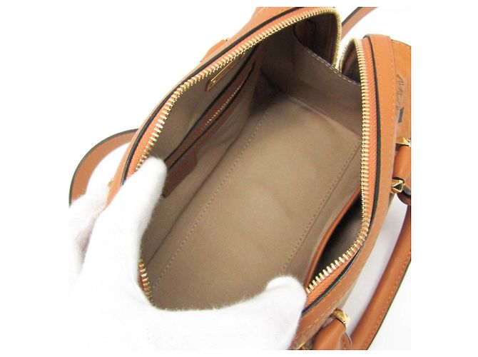 Borsa Boston Piccola Visetos Essenziale MCM Marrone - vista 4