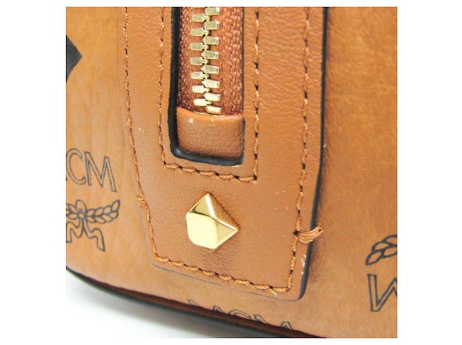 Borsa Boston Piccola Visetos Essenziale MCM Marrone - vista 8