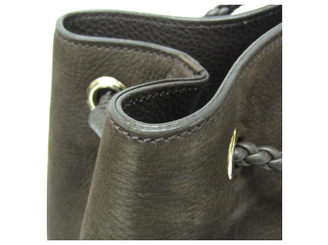 Borsa tote in pelle nubuck marrone scuro Gucci - vista 10